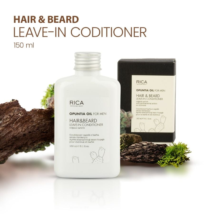 Opuntia Oil by Rica, Hair & Beard Leave-In Conditioner For Men | Lightweight Softness & Lasting Control 150 ml
